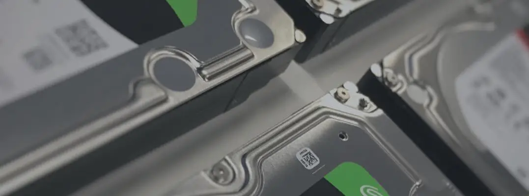 Close-up of hard drives ready for backup and archiving