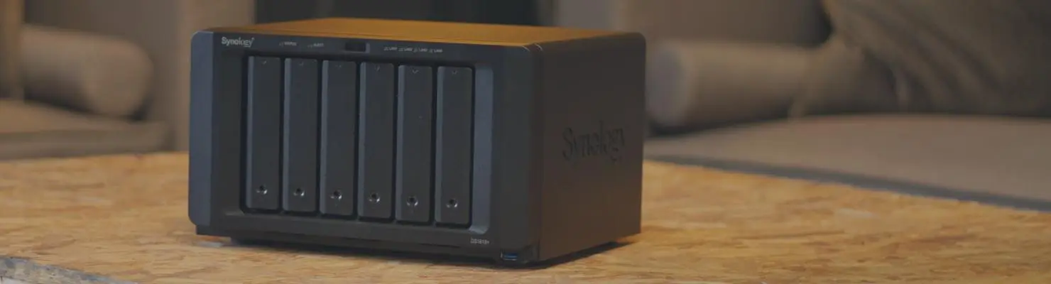 Desktop NAS server on a studio desk